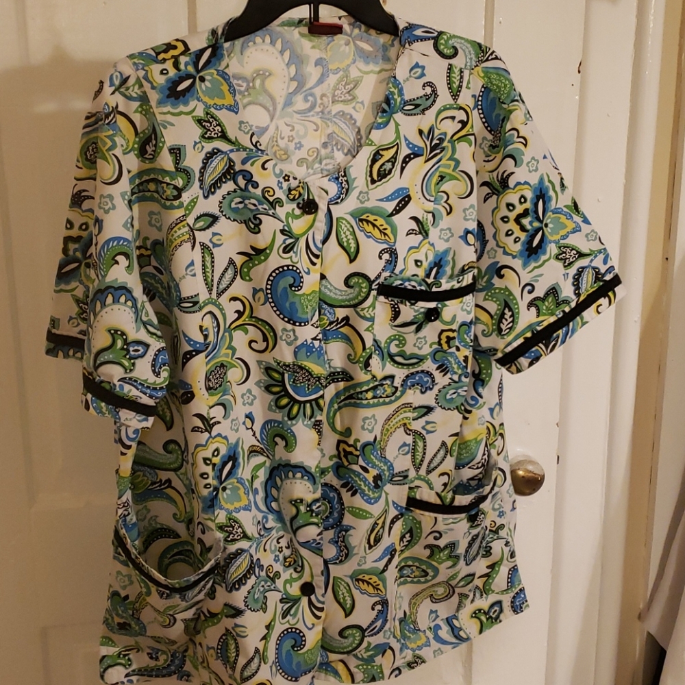 Used Nurses short sleeve button down jacket